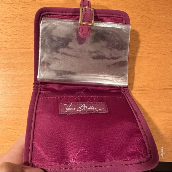 Vera Bradley Set of 3 in Burgundy. Cosmetic Pouches & Card/ID Holder EUC-NWT - Picture 4 of 16